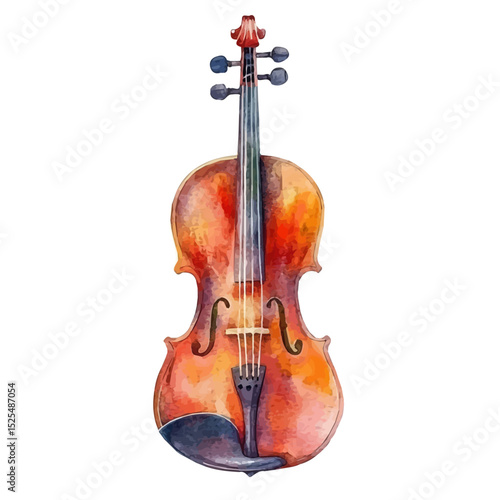 watercolor of Viola, vector high quality, isolated on a white background.