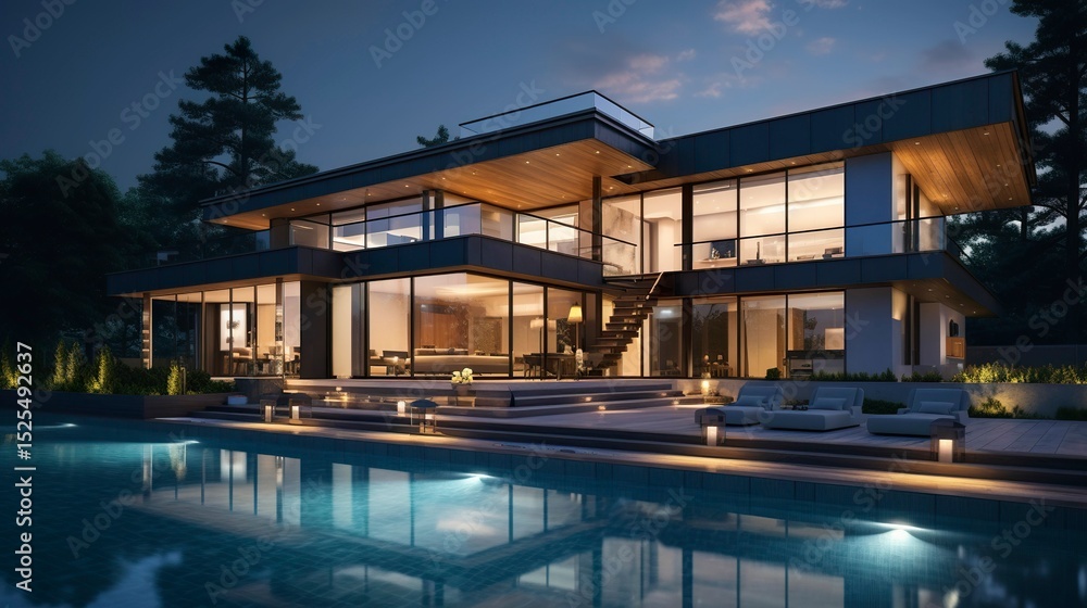 Obraz premium A photo of a modern house with a studio