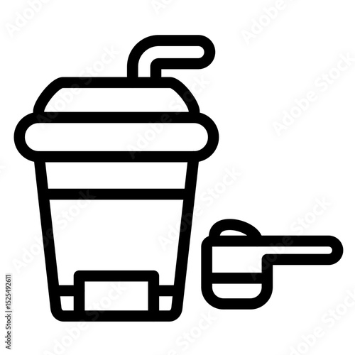 Protein Shake Vector Style Icon