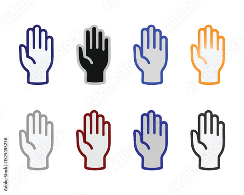 Hands icon illustration 8 set of human hands