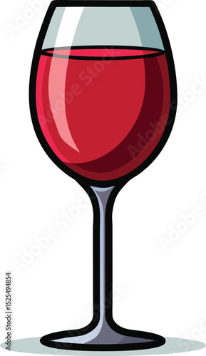 Wine glass filled with red wine