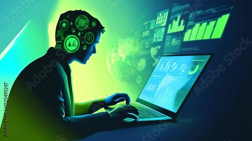 young man with laptop