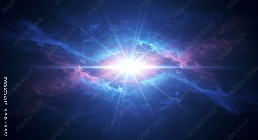 Obraz premium Bright Star in a Cosmic Nebula