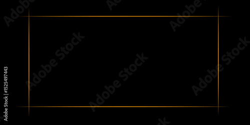 Shiny minimalistic black background with sparkling golden frame. Art decoration wallpaper vintage vector on dark background. Festive advertising dark vector illustration background