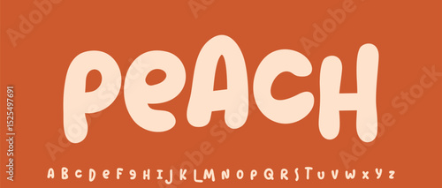 Summer Corn Grains, joyful lettering, cartoon rounded typography. Childish font for friendly logo headline of culinary recipe book, sweets, ice cream title. Food typographic design. Vector typeset.