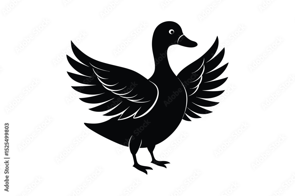 Obraz premium Duck Silhouette vector , Wood duck Silhouette vector bundle 