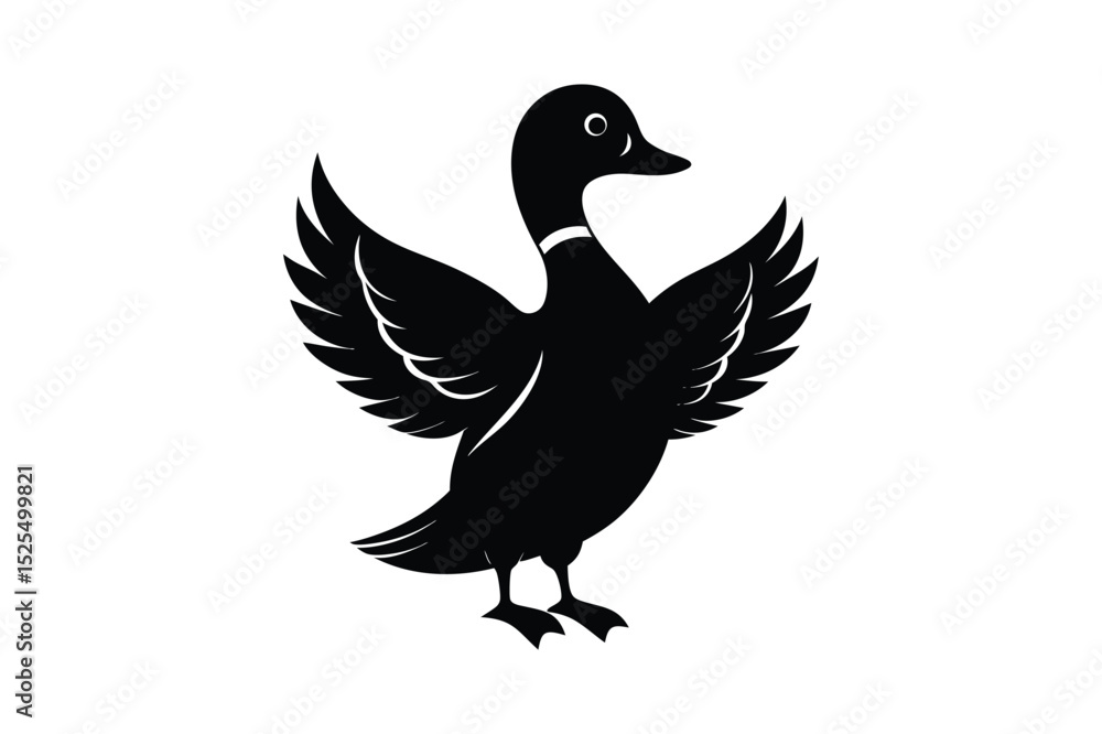 Fototapeta premium Duck Silhouette vector , Wood duck Silhouette vector bundle 