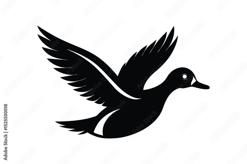 Obraz premium Duck Silhouette vector , Wood duck Silhouette vector bundle