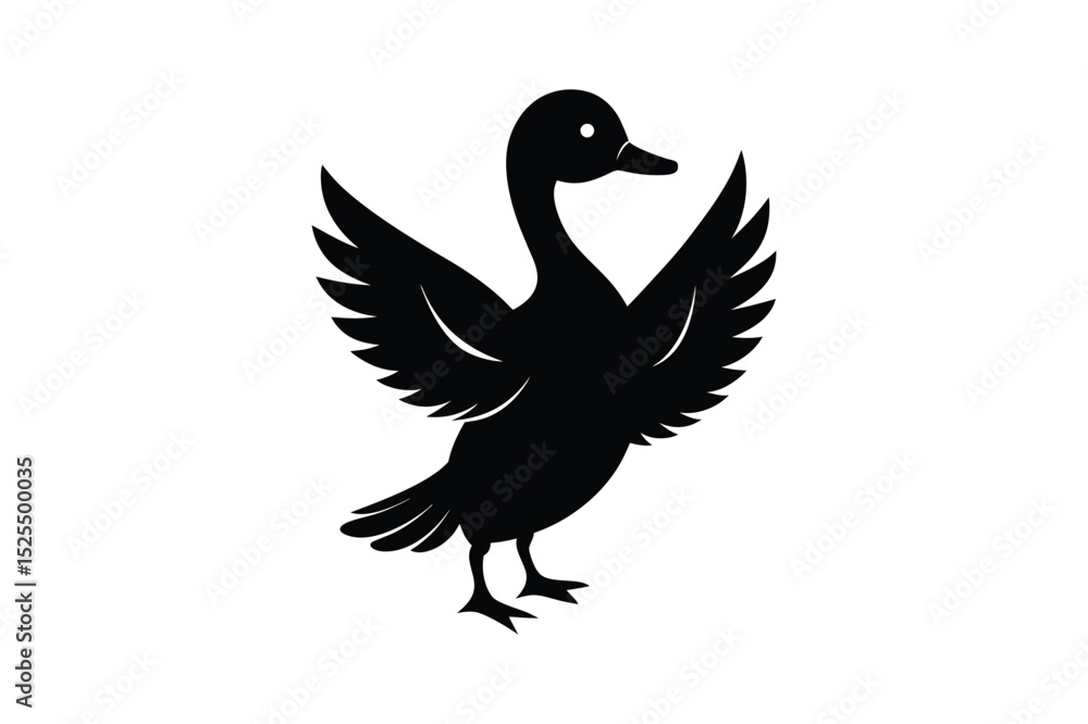Fototapeta premium Duck Silhouette vector , Wood duck Silhouette vector bundle 