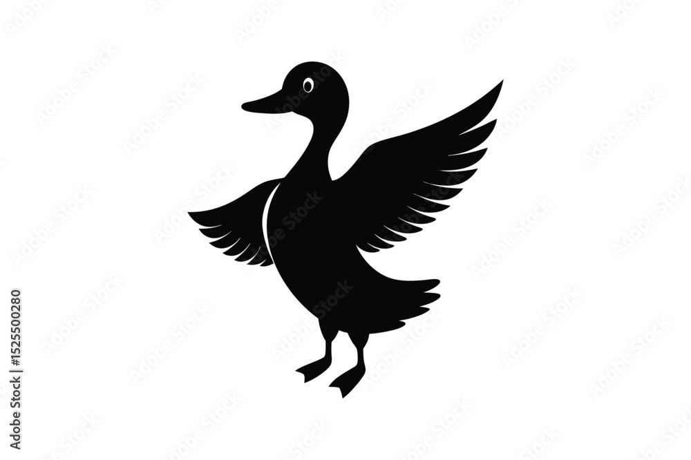 Obraz premium Duck Silhouette vector , Wood duck Silhouette vector bundle 