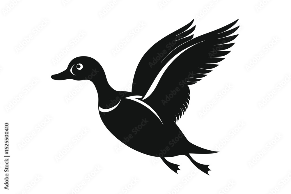 Fototapeta premium Duck Silhouette vector , Wood duck Silhouette vector bundle 