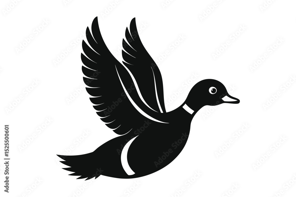Fototapeta premium Duck Silhouette vector , Wood duck Silhouette vector bundle 
