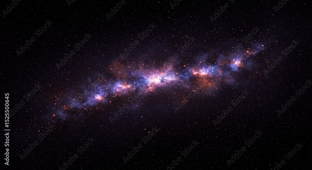 Obraz premium Cosmic Nebula with Purple and Blue Hues in Dark Space