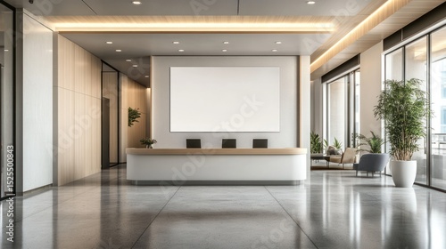 Wallpaper Mural Modern office lobby with blank presentation screen Torontodigital.ca