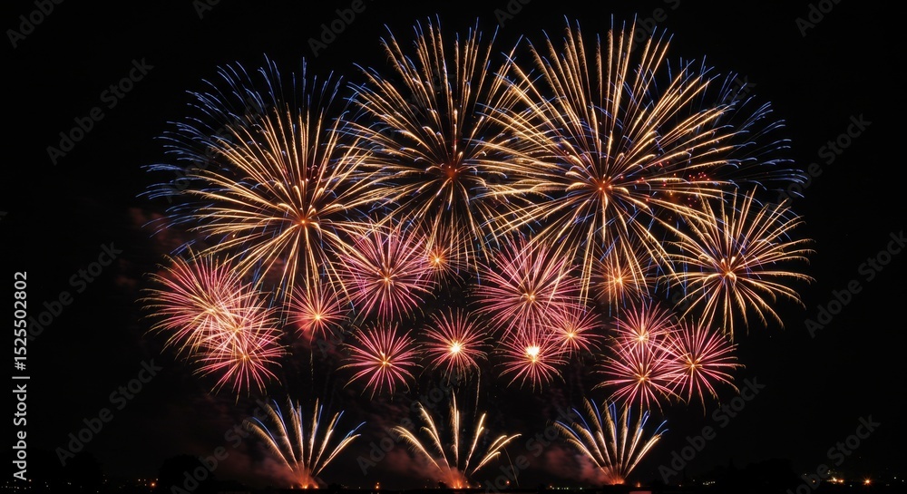 Fototapeta premium Colorful Fireworks Display at Night