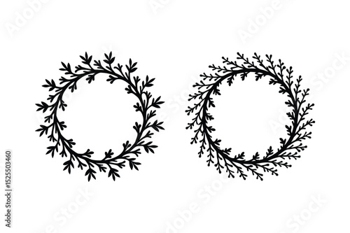 Wallpaper Mural Wreath Silhouette vector , Christmas wreath Silhouette vector  Torontodigital.ca