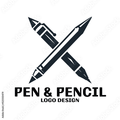 Pen And Pencil Vector Logo Design