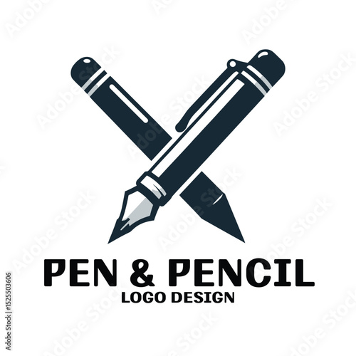 Pen And Pencil Vector Logo Design