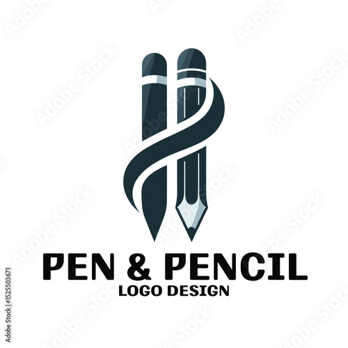 Pen And Pencil Vector Logo Design