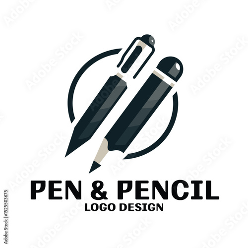 Pen And Pencil Vector Logo Design