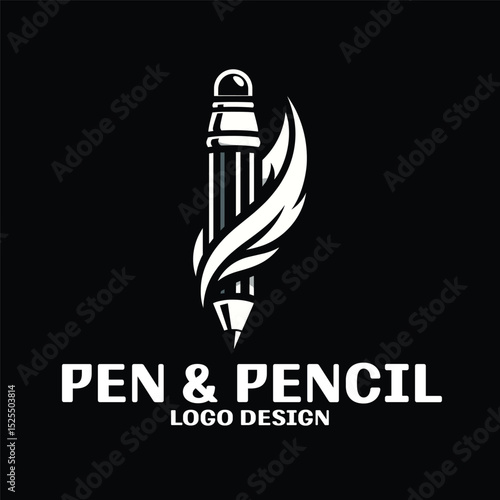 Pen And Pencil Vector Logo Design