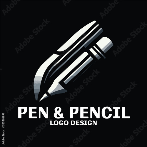 Pen And Pencil Vector Logo Design