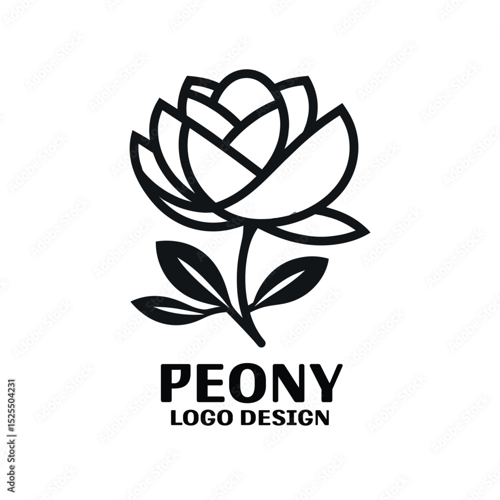 Obraz premium Peony Vector Logo Design