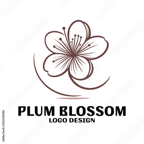 Plum Blossom Vector Logo Design