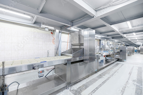 Tableau sur toile Automated puff pastry production line in modern confectionery facility