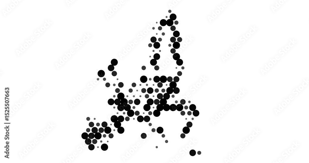 EU Generative Art With Moving Dots EU Generative Art With Moving Dots