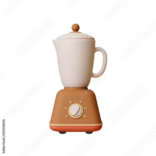 Blender 3d icon. Isolated food chopper for juice, fruits, vegetables, soup and mash or puree. Small kitchen home appliance, realistic trendy vector design