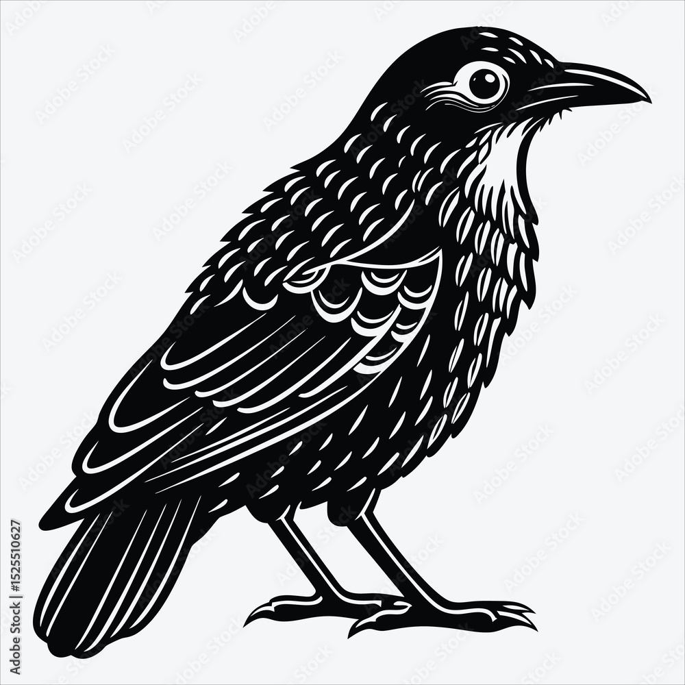 Fototapeta premium Antpitta line art White background illustration Generative Ai.