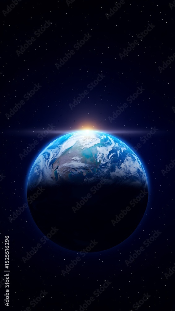 Obraz premium Earth, Sunrise, Space, Planet, View A Stunning Celestial Image