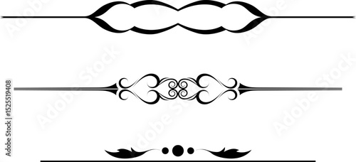 black and white set of delimiters for text, dividers