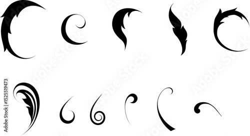 black and white set of delimiters for text, dividers