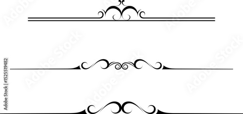 black and white set of delimiters for text, dividers