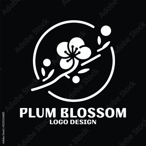Plum Blossom Vector Logo Design