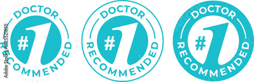 Doctor Recommended No.1 Product Seal – Monochrome Skincare & Pharmacy Label for Embossing