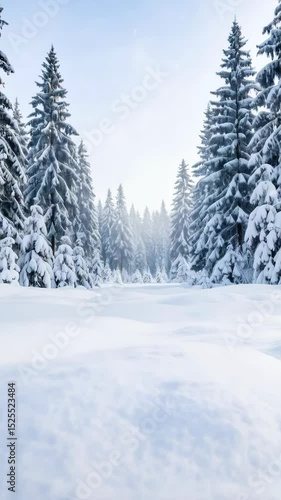 Wallpaper Mural Snow covered evergreen trees in a forest creating a winter landscape scene with blue sky and bright sunlight Torontodigital.ca