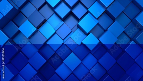 Wallpaper Mural Abstract blue cube pattern (3) Torontodigital.ca