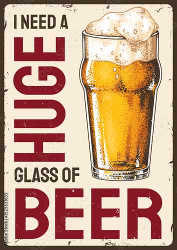 Bold graphic of frothy beer glass