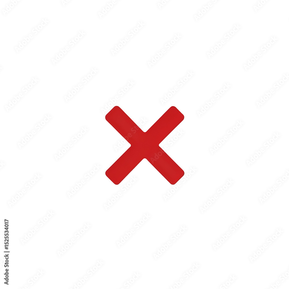 Red Cross Mark Isolated on Transparent Background Red Cross Mark Isolated on Transparent Background