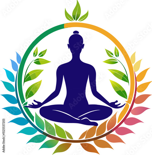 meditation yoga vector  icon clipart on withe background