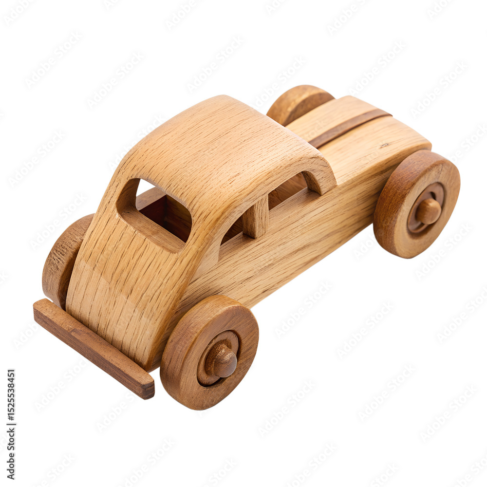 Wooden toy vehicle for kids collectible isolated on transparent background Wooden toy vehicle for kids collectible isolated on transparent background