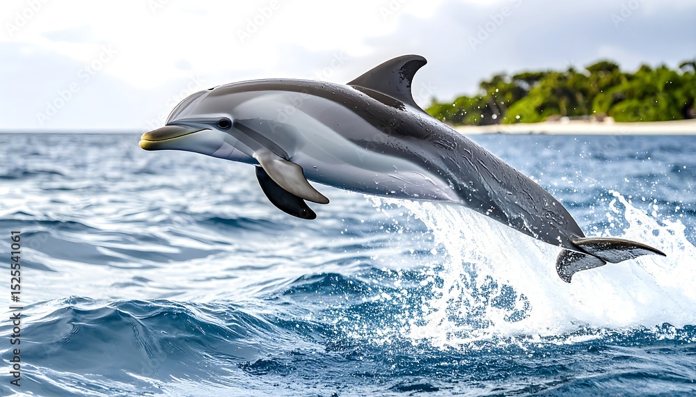 Fototapeta premium Dolphin leaping in ocean
