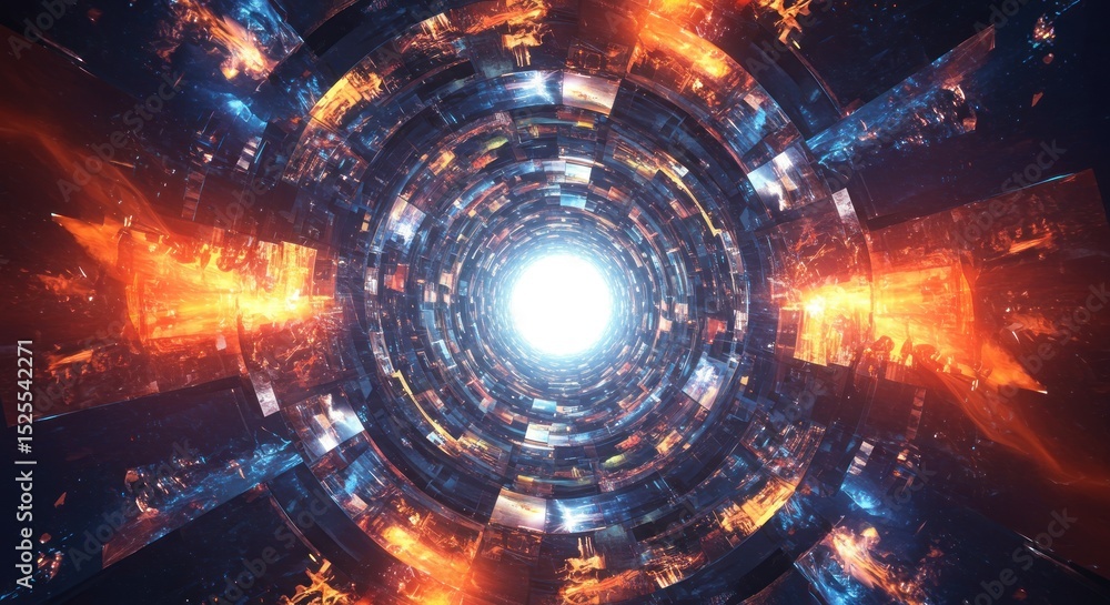 Obraz premium Swirling light tunnel