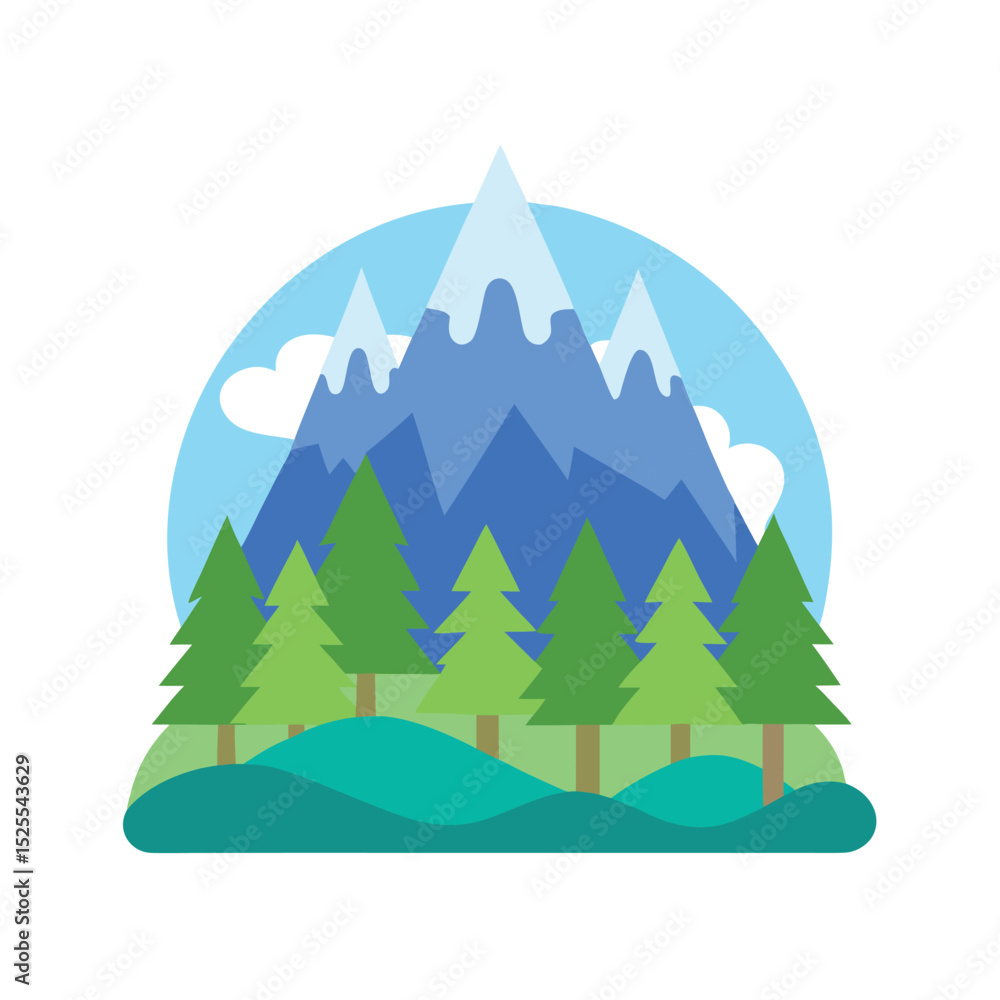 Obraz premium background scenery flat color design