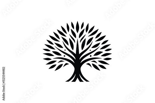 Elegant Black and White Tree of Life Illustration Nature's Timeless Symbol