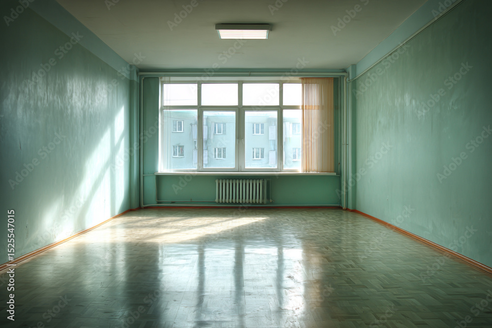 Obraz premium Empty Room with Green Walls