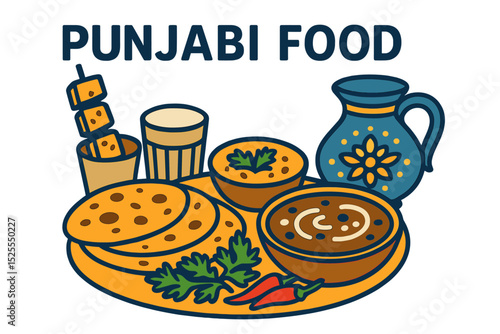 Image of mouth-watering traditional dishes from the Indian state of Punjab